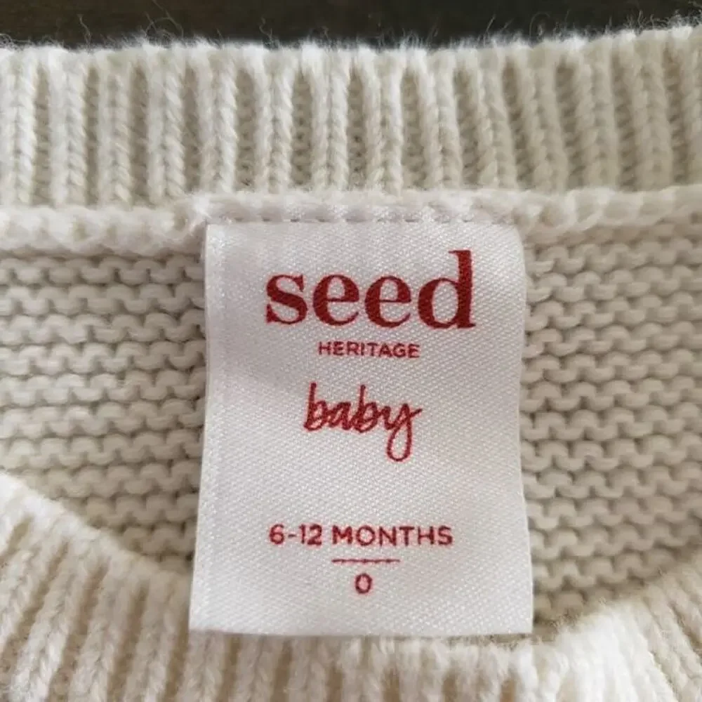 Seed Baby Ivory Bear Sweater Size 6-12m NZ Brand